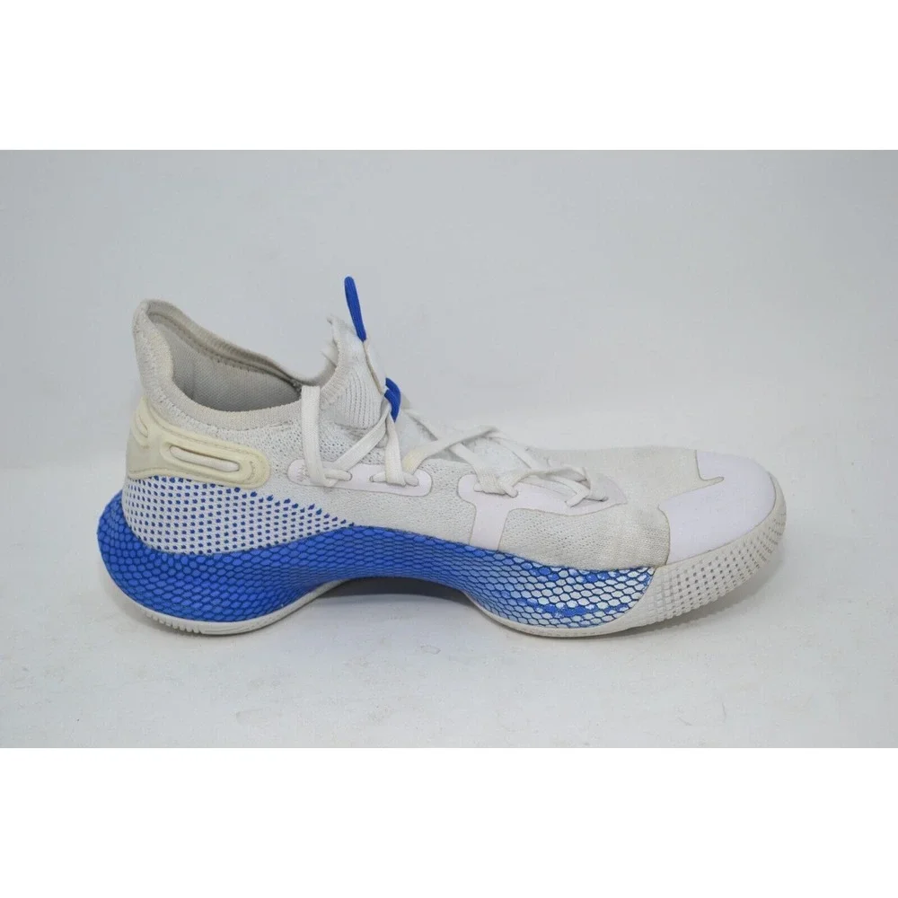Under Armour BGS Curry 6 Boys 6Y Basketball Shoes White Blue Sneaker 3020415-103